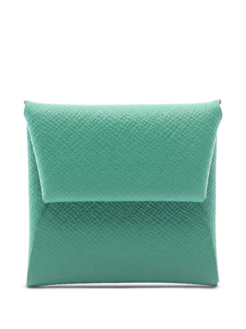 Hermès Pre-Owned Bastia Verso leather coin purse Green 1057927W