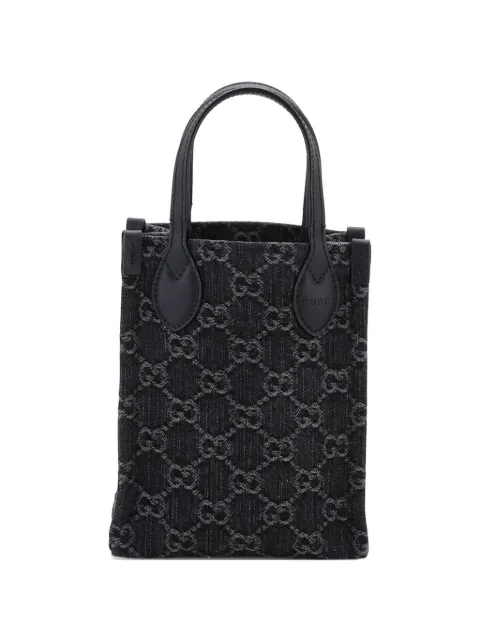 Gucci Pre-Owned Vertical GG Denim Mini tote bag Black IC714ZDQ6OWXFEW8