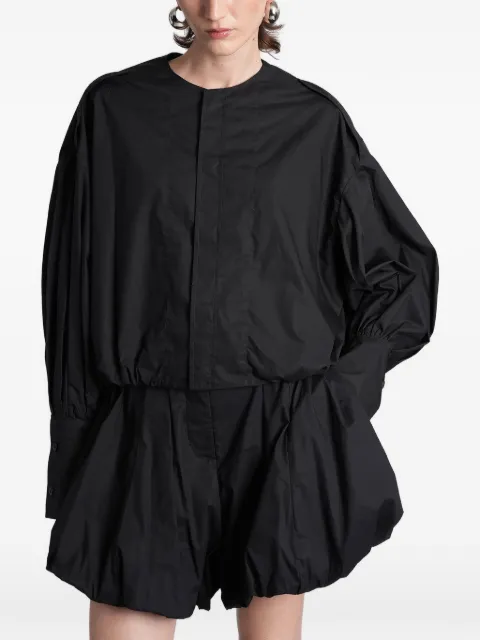 THELATEST Diana pleated puff-sleeve blouse Black TLW04007T0160LNTP