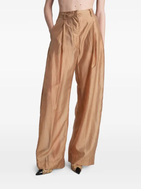 THELATEST Billie pleated palazzo trousers Neutrals TLWD3111T0161ABTP
