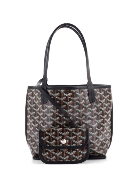Goyard Pre-Owned Anjou Reversible Tote Coated Canvas Mini satchel Black HT7UDC7NJJILPP4C