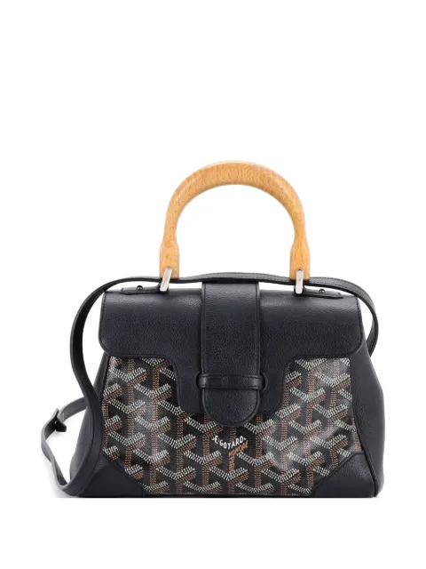 Goyard Pre-Owned Saigon Top Handle Bag Coated Canvas with Leather Mini shoulder bag Black G0N6RHAL7JDCY5ZG