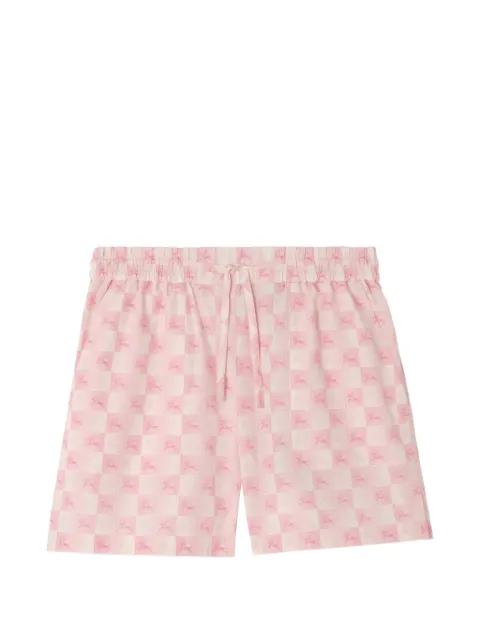 Burberry knight checkerboard​ cotton poplin shorts Pink 8123230