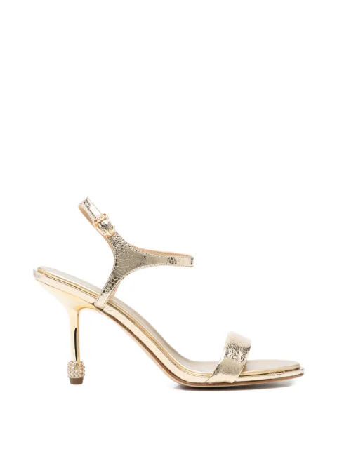 Michael Kors crystal-embellished snakeskin-effect sandals Gold 40S6IVHS1M