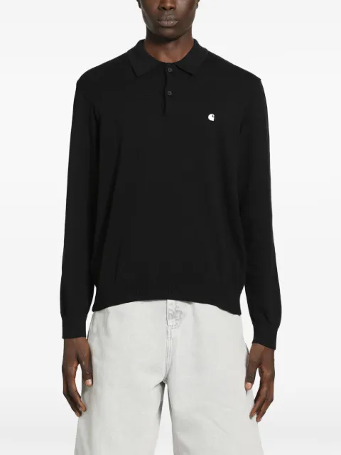 Carhartt WIP Madison long-sleeve polo shirt Black I036162