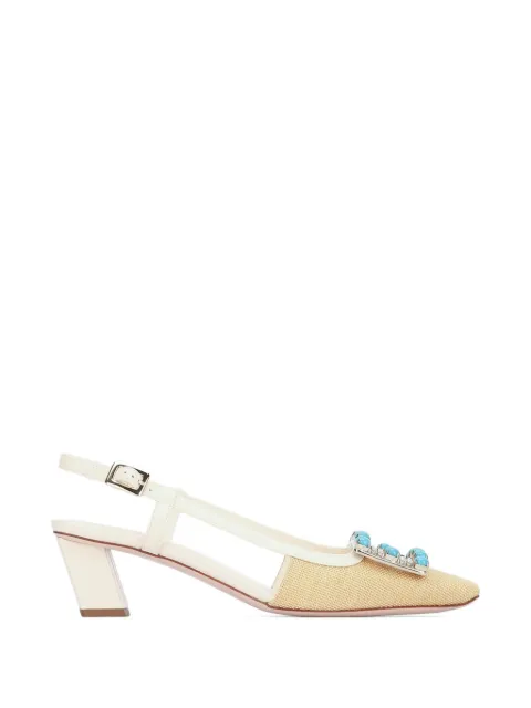 Roger Vivier stone-embellished slingback pumps Neutrals RVW00645160L19