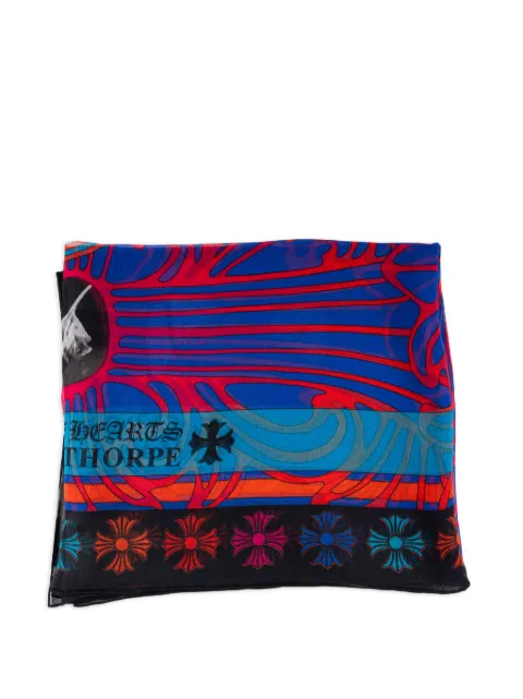 Chrome Hearts graphic-print scarf Blue CHRM0943