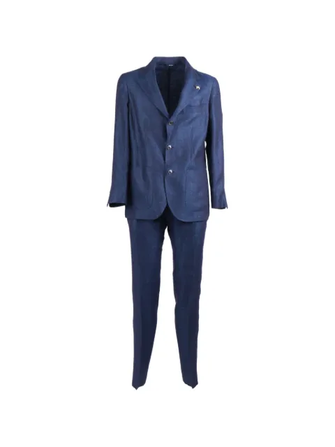 Tombolini Zero Gravity single-breasted linen suit Blue A132EAFE