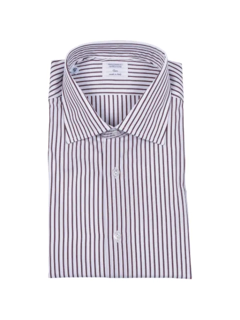 Mazzarelli striped-pattern slim-fit shirt White 4584