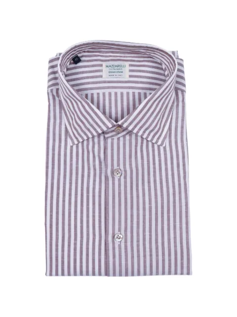 Mazzarelli striped-pattern slim-fit shirt White 89W12