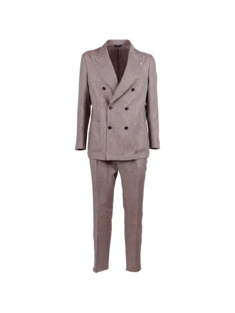 Tombolini Zero Gravity double-breasted linen suit Pink A113EAFE