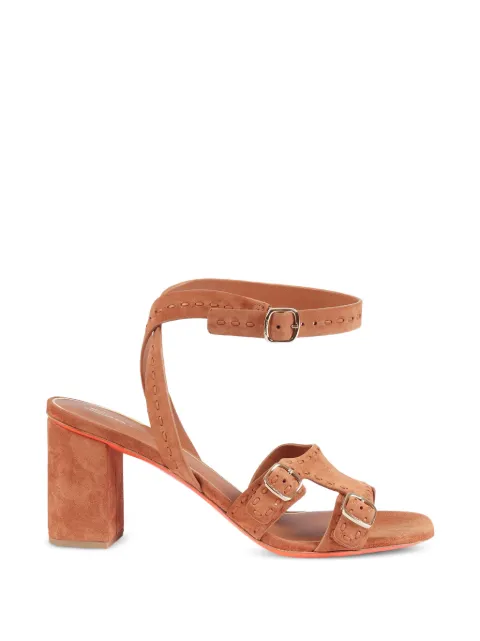 Santoni whipstitch-trim buckle-strap sandals Brown WHWT72110HA2THTH