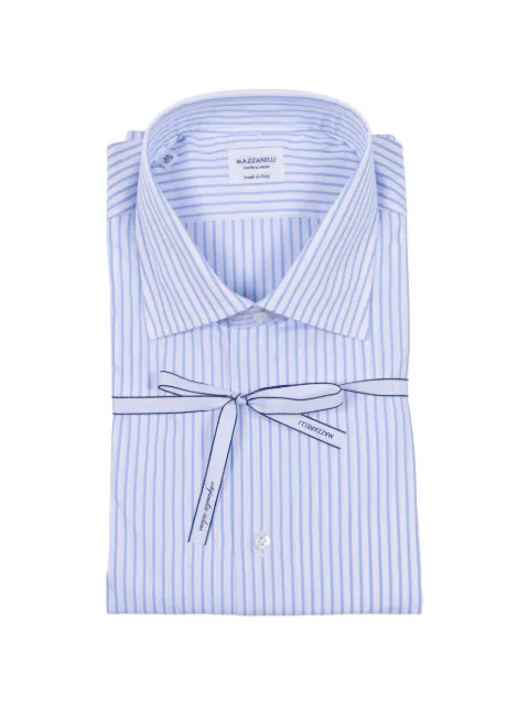 Mazzarelli striped-pattern slim-fit shirt White 4581
