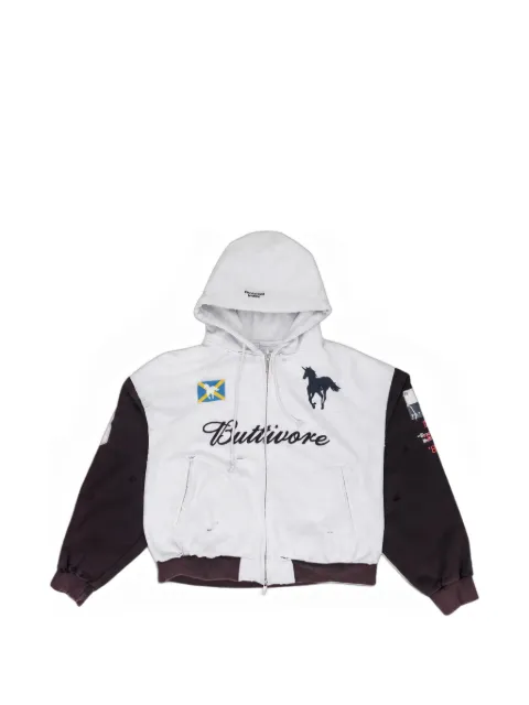 PROTOCOL INDEX Buttivore graphic-print hoodie White PI00008
