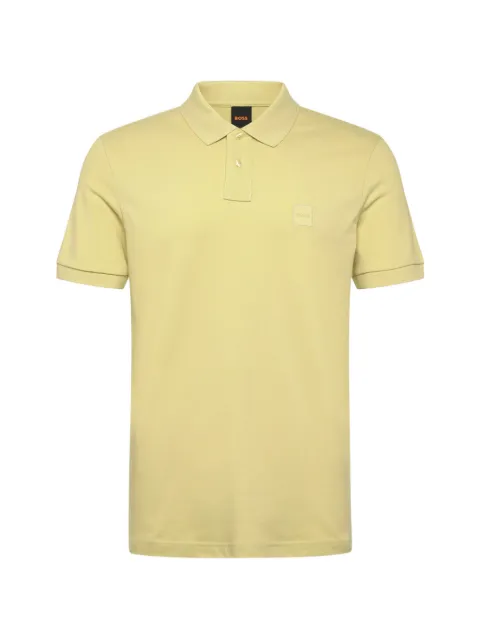 BOSS logo-patch stretch polo shirt Yellow 50507803