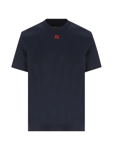 FENDI logo-embroidered T-shirt Blue FY0936AY0H