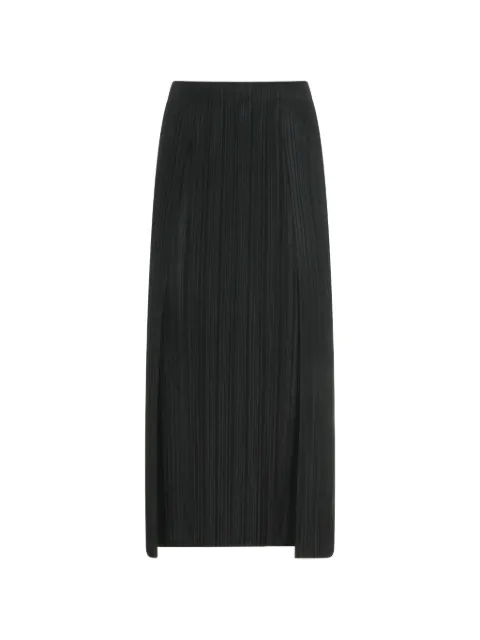 Pleats Please Issey Miyake pleated slit skirt Black PP66JG373