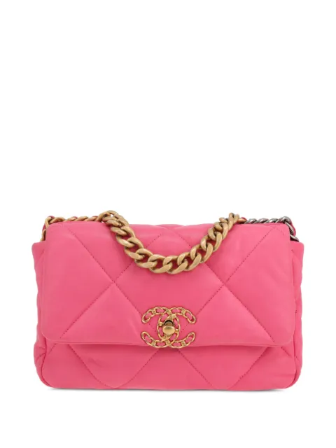 CHANEL Pre-Owned 2020s 19 quilted shoulder bag Pink 429246