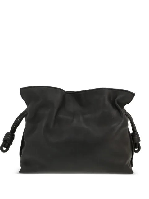 Loewe Pre-Owned Flamenco knot leather clutch bag Black 428506