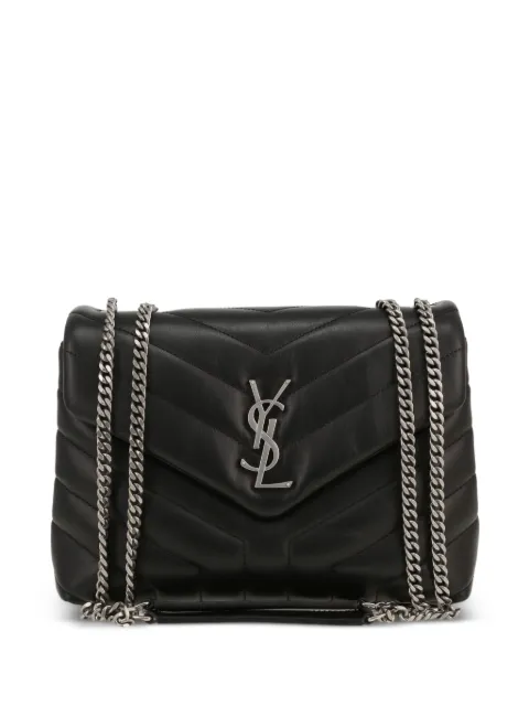 Saint Laurent Pre-Owned small Loulou Chevron-quilted shoulder bag Black 428068
