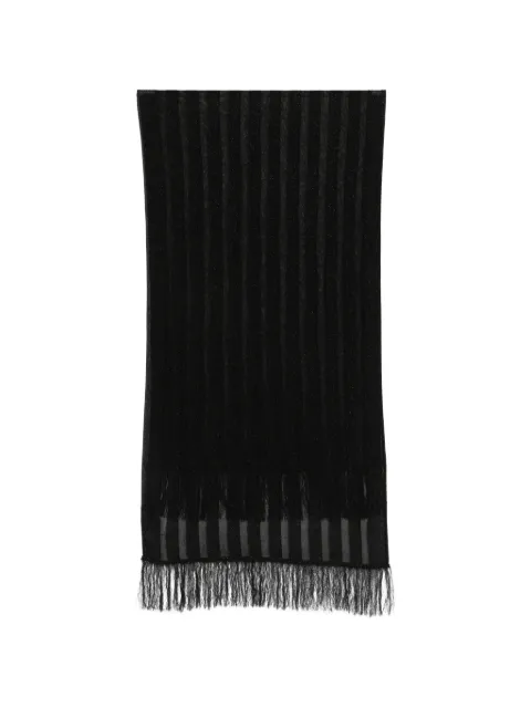 Neera striped fringed scarf Black 16431
