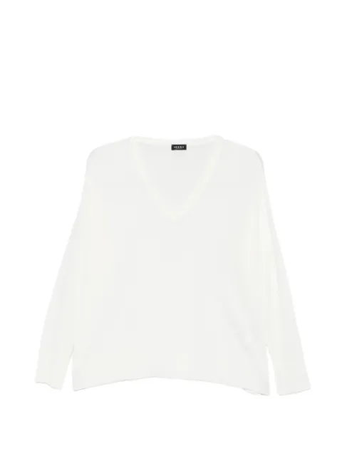 Neera V-neck side-slit top White 16422