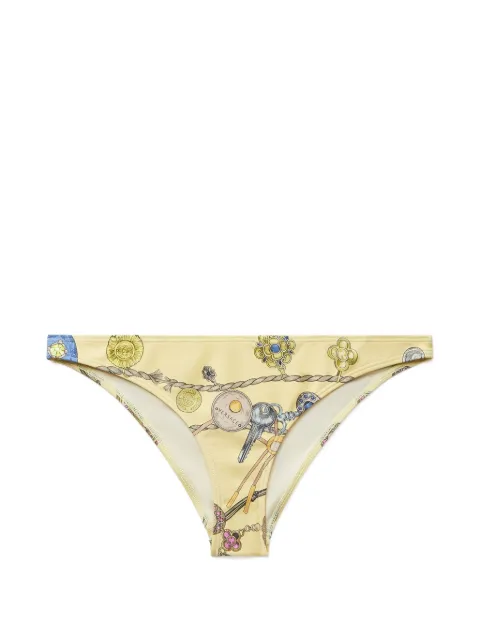 Versace jewellery-print bikini bottoms Yellow 10262011A18764