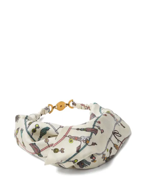 Versace printed silk twill headband White 10263841A18905