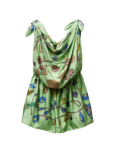 Versace printed silk twill mini dress Green 10254991A18672