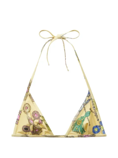 Versace printed bikini top Yellow 10262001A18764