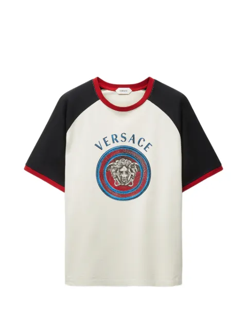 Versace printed cotton-jersey regular T-shirt Neutrals 10255991A18502