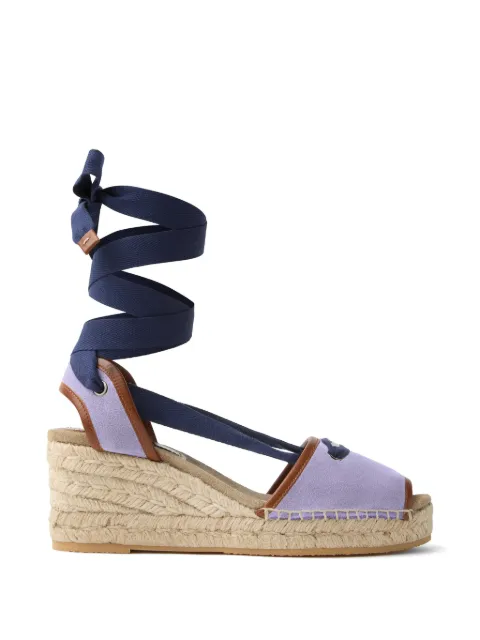 Versace Lola suede wedge sandals 65 mm Purple 10252901A17988
