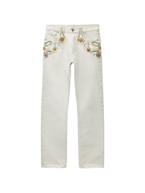 Versace embellished straight-leg jeans Grey 10259031A18651