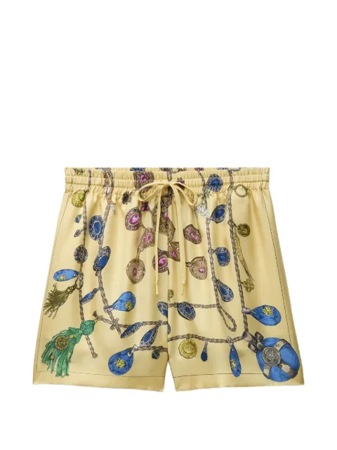 Versace printed silk twill shorts Yellow 10258871A18856