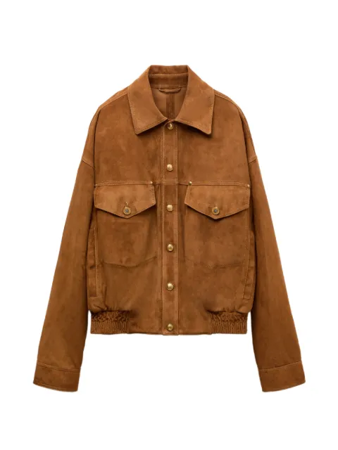 Versace Medusa suede jacket Brown 10253901A18380
