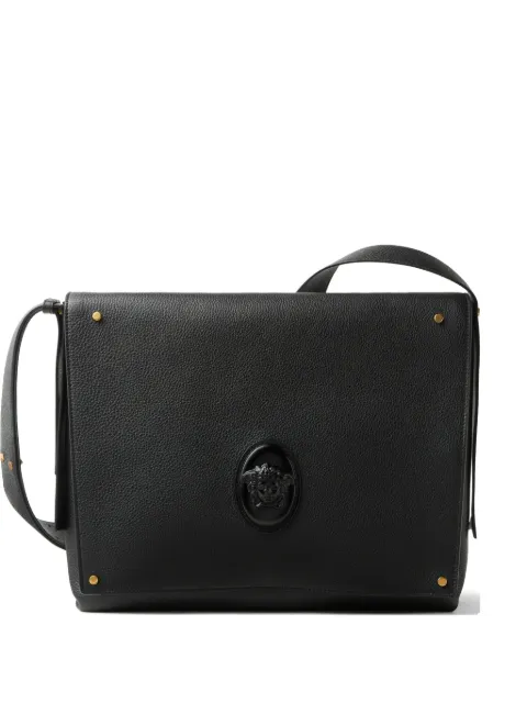 Versace Medusa Biggie leather messenger bag Black 10260511A18107