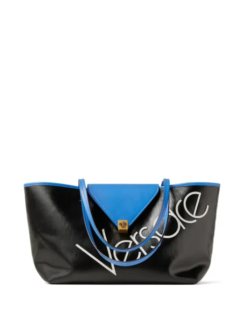Versace Severine small coated canvas tote Black 10244331A18576