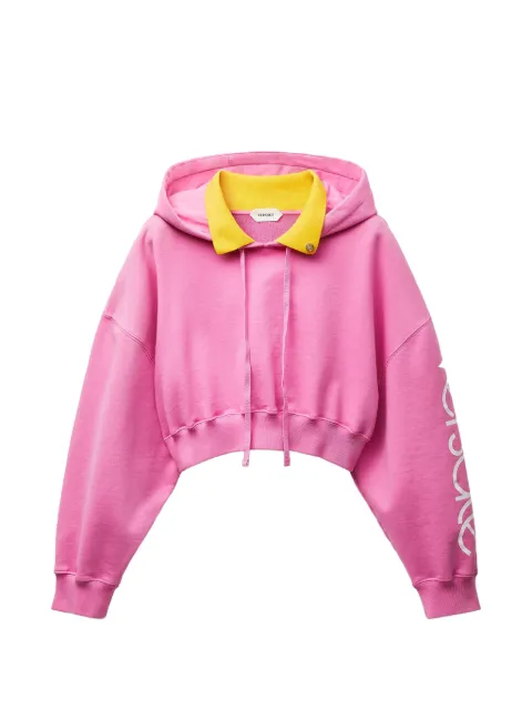 Versace cotton crop hoodie Pink 10259991A18715