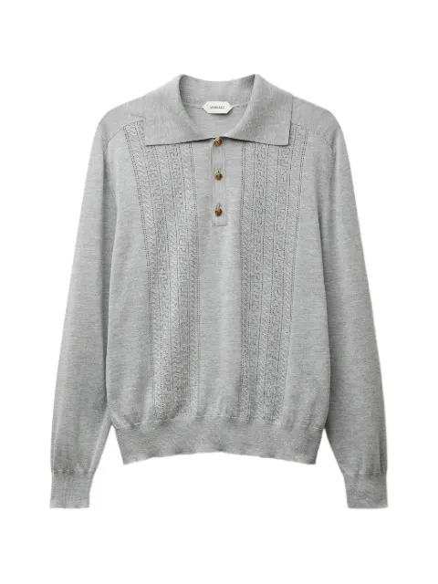 Versace silk-cotton knit polo Grey 10257571A17386