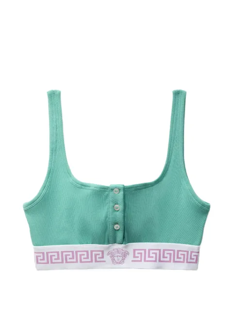 Versace ribbed cotton bralette Green 10239291A17880