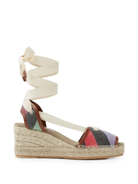Versace Lola striped wedge sandals Neutrals 10252901A18574
