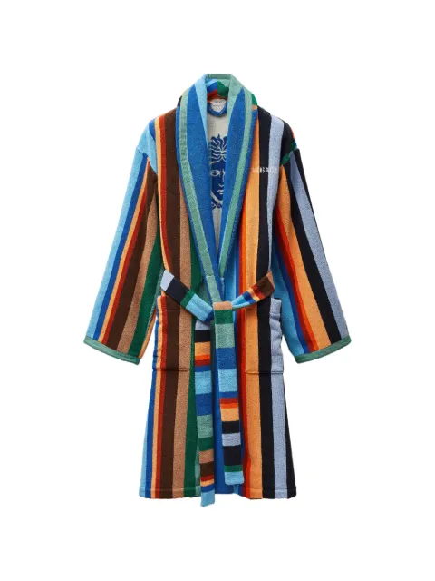 Versace Home striped cotton-terry jacquard bathrobe Blue 10242151A18366