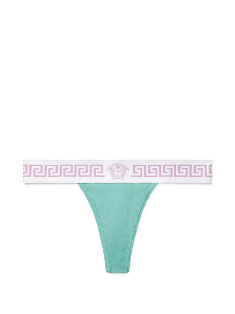 Versace ribbed cotton thong Green 10260901A17880
