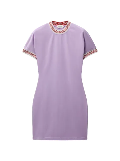 Versace jacquard stretch cotton-jersey mini dress Purple 10259901A18712