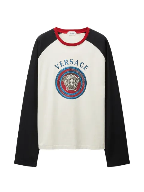 Versace Medusa-print raglan-sleeve T-shirt White 10255961A18502