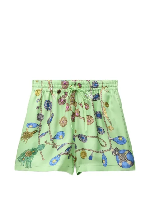 Versace jewellery-print drawstring shorts Green 10258871A18856