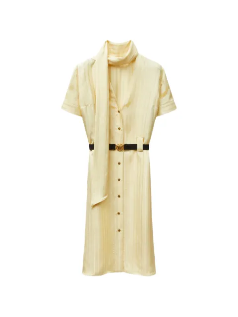 Versace Greca-jacquard midi shirt dress Yellow 10258661A18663