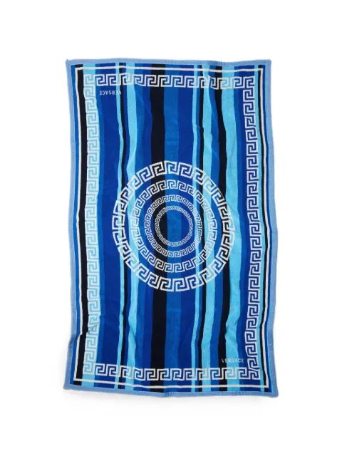 Versace Home striped cotton-terry jacquard bath towel Blue 10253631A18366