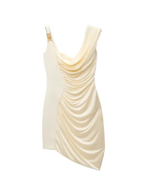 Versace envers-satin crêpe draped mini dress Neutrals 10141261A00572