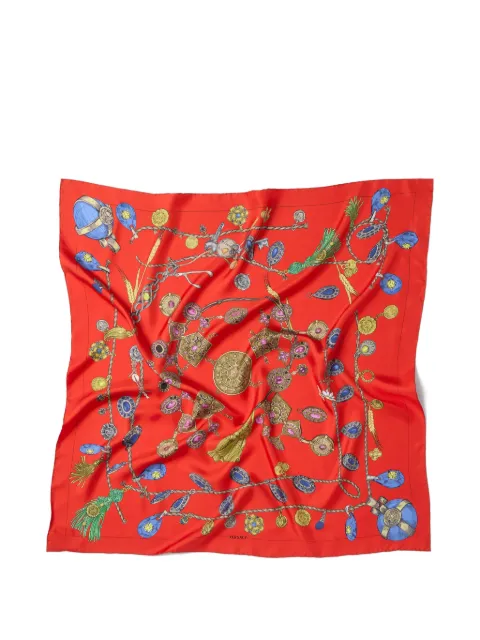 Versace printed silk twill scarf 90 cm Red 10016001A18820
